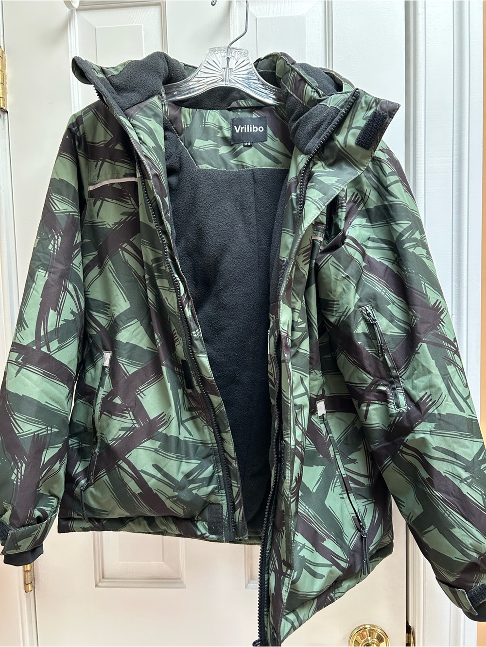 Kids' Fleece Lined Green Camo Insulated Winter Jacket